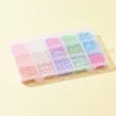 set para bijouterie 15 colores mostacillas 3mms caja plastica 9 8x17 2x1 9cms 4
