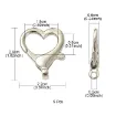 broche mosqueton para llavero forma corazon medida 26x22x6mms por 5 unidades niquel 1