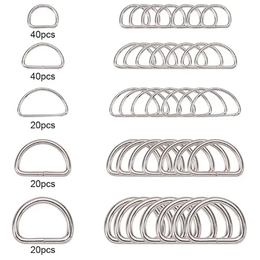 agolla anillos hierro hebilla 5 medidas diferentes set 14 unidades color niquel 0