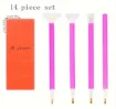 set 14 herramientas para pintura diamantes art gem 5d 4 pinceles pegamentos 0