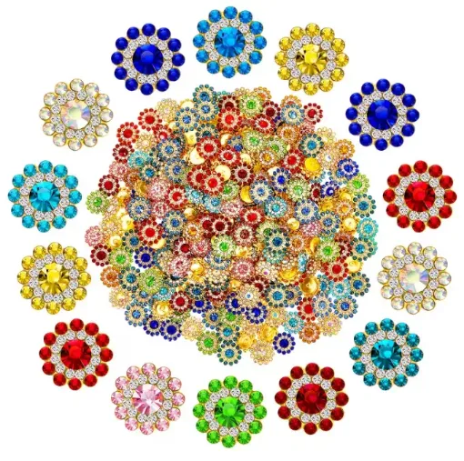 piedras coser imitacion strass girasol sol 14mms por 100 unidades multicolor 0