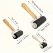 set 3 rodillos goma para grabado serigrafia brayer mango madera medidas 35mm 60mm 100mms 1