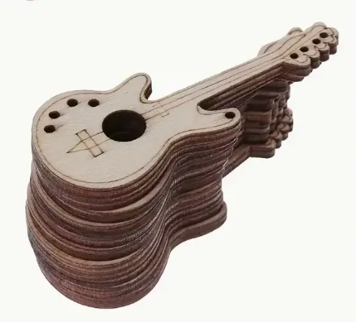 apliques calados madera forma guitarra medida 65x25mms x10 unidades 0