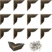 herrajes protector esquina para cofre esquinero medida 99x50x26mm clavitos x10 unidades oro viejo 0