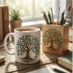 stencil plantilla 10x10cms modelo arbol la vida set 6 modelos diferentes 2