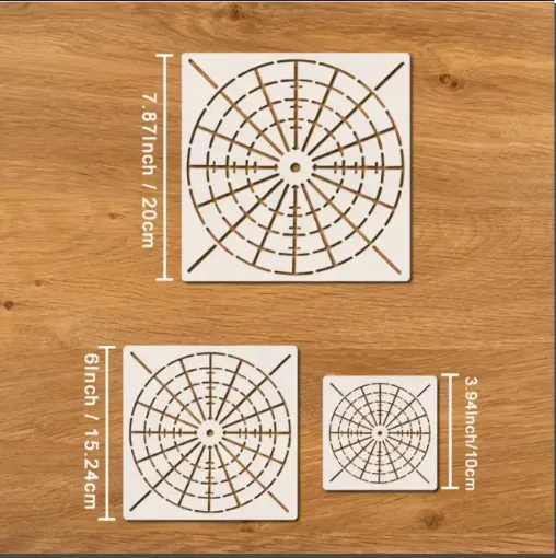 set 3 stenciles motivos mandalas plantillas para dotting puntillismo 10 20cms 0