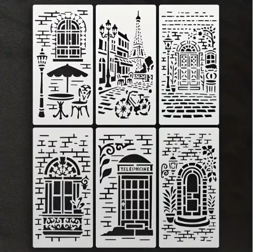 stencil plantilla 25x12cms modelos urbano vintage diferentes por unidad 0