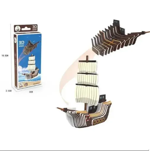 puzzle para armar 3d barco velero medida 8 5x3x16 5cms 0