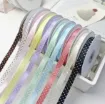 cinta raso estampada puntitos lunares 10mms set x16 colores diferentes x90cms aprox cada una 3