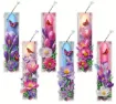 set pintura diamantes 5d adhesivos marcapaginas marcador libro 19x5 5cms x6 motivos floral 0