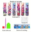 set pintura diamantes 5d adhesivos marcapaginas marcador libro 19x5 5cms x6 motivos floral 1