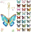 set pintura diamantes 5d adhesivos llaveros medida 60x65mms x24 motivos mariposas 0