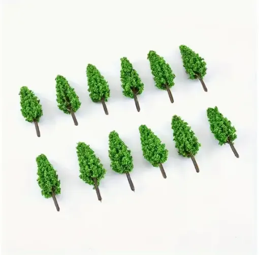 arbol pino mini resina abs para maquetas 55mms por 10 unidades 0