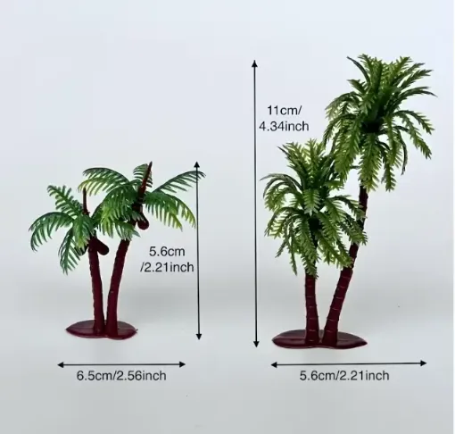 arbol palmera doble mini resina abs para maquetas palmeras dobles 55 110mms por 6 unidades surtid 0