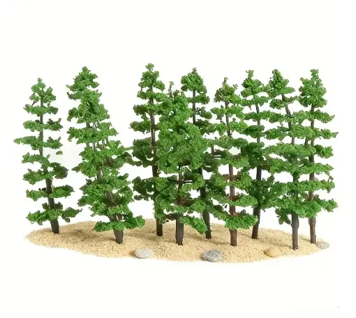 arbol pino mini resina abs para maquetas arboles 70mms por 8 unidades 0