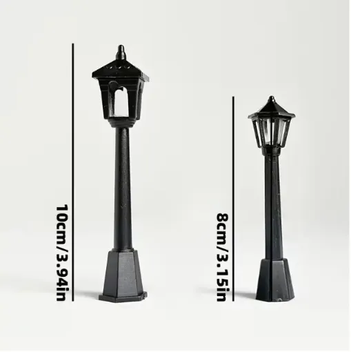 farola mini 3d resina abs para maquetas faroles medida 80 100mms por 6 unidades color negro 0