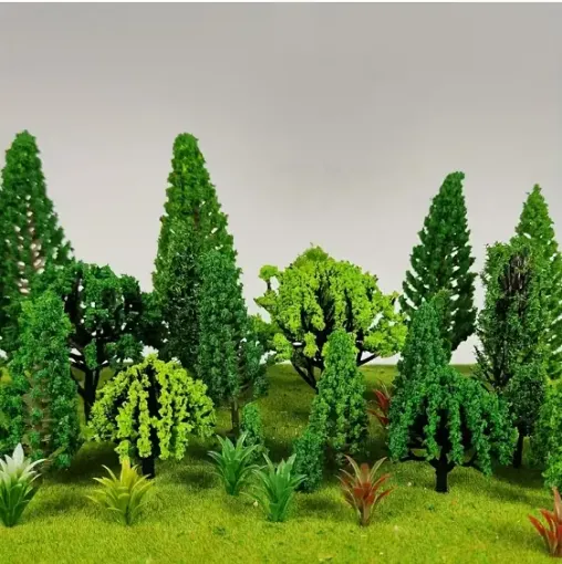 arboles arbustos 3d mini palstico para maquetas medidas 40 110mms por 10 unidades surtidas 0