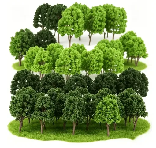 arboles mini 3d plastico para maquetas arboles 50 70mms por 10 unidades surtidas 0