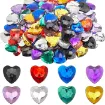 piedras facetadas apliques forma corazon medida 24x24x4mms x20 unidades multicolor 0