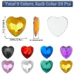 piedras facetadas apliques forma corazon medida 24x24x4mms x20 unidades multicolor 1