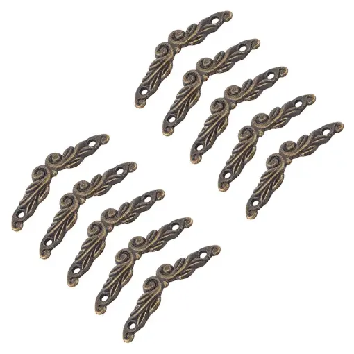 herrajes asa metalica mini para bandeja cajoncito 11 5x46x6 mms tornillos x8 unidades oro viejo 0