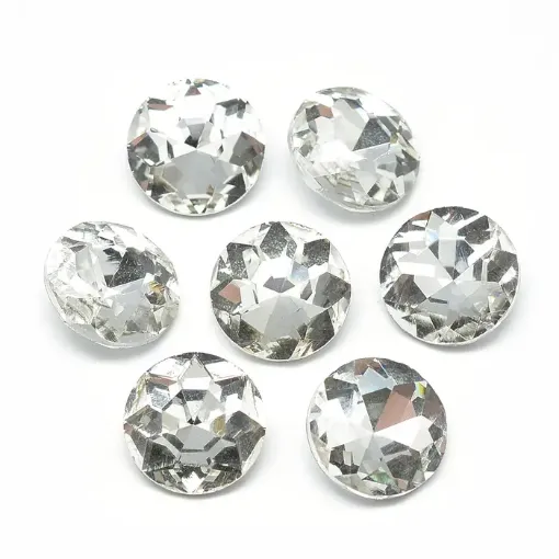 piedra aplique faceteado forma circular 12x4 8mms x50 unidades color cristal 0