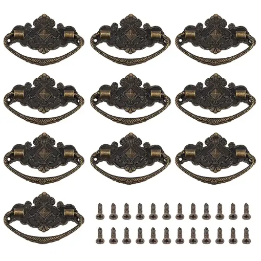 manija tirador metalico para cajon bandeja 72x44mm tornillos x10 unidades bronce viejo 0
