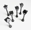 farola mini 3d resina abs para maquetas faroles medida 80 100mms por 6 unidades color negro 3