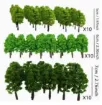 arboles mini 3d plastico para maquetas arboles 50 70mms por 10 unidades surtidas 4