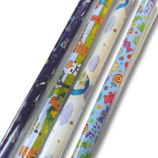 papel laminado metalizado regalo gessele 60x100cms motivos fiesta varios modelos colores 0
