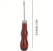 punzon mango madera anatomico lustrado medida 13cms para coser perforar cuero telas 0