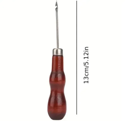 punzon mango madera anatomico lustrado medida 13cms para coser perforar cuero telas 0