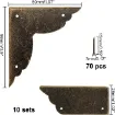 herrajes protector esquina para cofre esquinero medida 99x50x26mm clavitos x2 unidades oro viejo 1