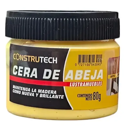 cera abeja pasta construtech para lsutrar maderas muebles pote 80grs 0