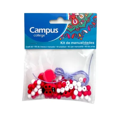 cuentas enhebrar para armar collares bijouterie infantil campus motivo mariquitas 0