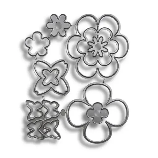 matriz relieve embossing folder para maquina troqueladora plancha 11x11cms modelo flores motivo b 0