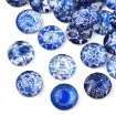 cabuchones apliques vidrio circulares 12x4mms x200 unidades azul blanco 0