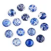 cabuchones apliques vidrio circulares 12x4mms x200 unidades azul blanco 2