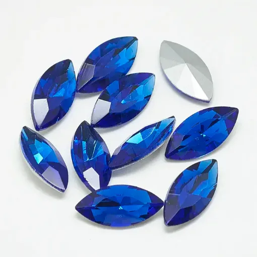 piedras facetadas apliques forma ojo medida 12x6x3 5mms x50 unidades color azul 0
