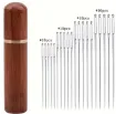 set 40 agujas para costura ojo grande x4 medidas diferentes estuche madera 1