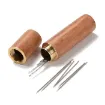 set 40 agujas para costura ojo grande x4 medidas diferentes estuche madera 2