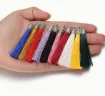 borlas hilo seda 55mms dije metalico plata set x10 unidades multicolor 1
