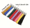 borlas hilo seda 55mms dije metalico plata set x10 unidades multicolor 2