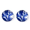 cabuchones apliques vidrio circulares 12x4mms x200 unidades azul blanco 4