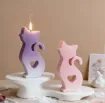 molde silicona para velas resina epoxi modelo gato con corazon medida 57x120x26mms 2