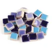 venecitas para mosaiquismo ceramica 10x10x4mms x200 unidades aprox colores azules 0