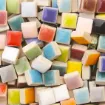 venecitas para mosaiquismo ceramica 10x10x4mms x200 unidades aprox colores marrones 1