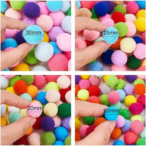 set pompones 20mms paquete 100 unidades medidas colores surtidos 0