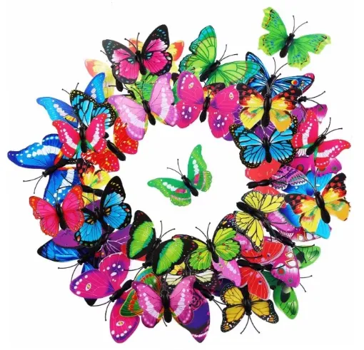 mariposas decorativas 3d matizadas iman 60mms multicolor x10 unidades 0