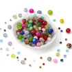 perlas cuentas imitacion vidrio mixtas para bijouterie x50grs medidas colores surtidos 0